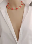 Rio Nar Çiçeği Gold Choker Kolye thumbnail 4