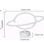 Neon Işıklı Satürn Lamba Pil+Usb thumbnail 2