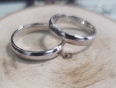 Düz Bombeli Gümüş Alyans 4 mm thumbnail 2