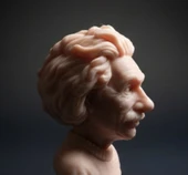 Albert Einstein Karikatür Büst Heykel - Bilim Temalı Dekoratif Figür thumbnail 2