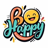 Be Happy ütü ile uygulanabilen DTF tekstil baskı thumbnail 3