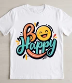 Be Happy ütü ile uygulanabilen DTF tekstil baskı thumbnail 2