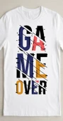 Game Over ütü ile uygulanabilen DTF tekstil baskı thumbnail 2