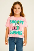 Pembe Batik Snoopy Summer Baskılı Tişört thumbnail 1