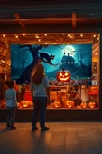 Kedi Temalı Halloween Duvar Halısı thumbnail 5