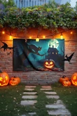 Kedi Temalı Halloween Duvar Halısı thumbnail 1