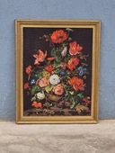 Vazodaki Çiçekler Temalı Goblen Dokuma Tablo 64x79cm thumbnail 2