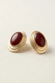 Gold Bordo Sedefli Silindir Küpe thumbnail 3
