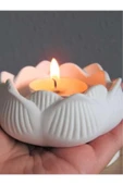 lambader Lotus Alçı Şamdan Çiçek Mumluk thumbnail 1
