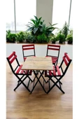 Sofmina Balkon Bahçe Mutfak Bistro Set Katlanır Masa-sandalye Kırmızı thumbnail 2