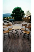 Sofmina Balkon Bahçe Mutfak Bistro Set Katlanır Masa-sandalye Sarı thumbnail 4