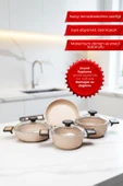 ARYILDIZ VORTEX TENCERE SET CAPPUCCİNO 7 PARÇA thumbnail 1