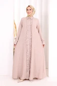 Fırfır Detaylı Elbise 6066 Somon thumbnail 1