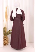 Kot Elbise 7061 Bordo thumbnail 5