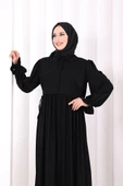 Pelerinli Elbise 6082 Siyah thumbnail 4