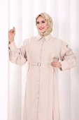 Kemerli Kloş Elbise 7073 Taş thumbnail 4