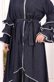Fırfır Detaylı Abaya 6078 Lacivert thumbnail 6