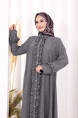 Fırfır Detaylı Elbise 6066 Antrasit thumbnail 6