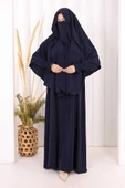 Peçeli Cilbab Model Elbise 6063 Lacivert thumbnail 2