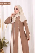 Biyeli Fermuarlı Ferace 7050-1 Taba thumbnail 5