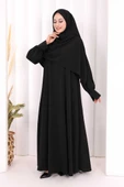 Eşarplı Elbise 6059 Siyah thumbnail 2