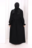 Pelerinli Elbise 6082 Siyah thumbnail 3