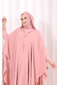 Kapüşonlu Ayrobin Pelerin 70021 Gül Kurusu thumbnail 5