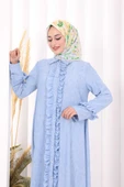 Fırfır Detaylı Elbise 6066 Mavi thumbnail 5