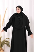 Dantel Detay Sufleli Elbise 6061 Siyah thumbnail 5