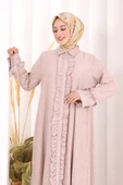 Fırfır Detaylı Elbise 6066 Somon thumbnail 5