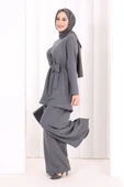 Kolyeli Tunik Pantolon Takım 8027 Antrasit thumbnail 3