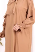 Kendinden Şallı Namaz  Elbisesi 8007 Taba thumbnail 5