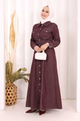 Kot Elbise 7061 Bordo thumbnail 3