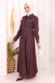 Kot Elbise 7061 Bordo thumbnail 4