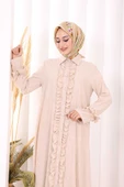 Fırfır Detaylı Elbise 6066 Taş thumbnail 5