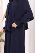 Peçeli Cilbab Model Elbise 6063 Lacivert thumbnail 7