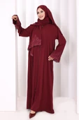 Dantelli Namaz Feracesi 6093 Mürdüm thumbnail 1