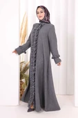 Fırfır Detaylı Elbise 6066 Antrasit thumbnail 4