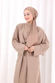 Çapraz Bağlamalı İpli Elbise 6083 Vizon thumbnail 6