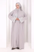 Dantelli Namaz Feracesi 6093 Gri thumbnail 1