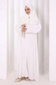 Dantelli Namaz Feracesi 6093 Ekru thumbnail 2