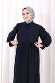 Pelerinli Elbise 6082 Lacivert thumbnail 5