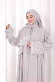Dantelli Namaz Feracesi 6093 Gri thumbnail 4