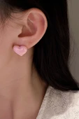 Pembe Parlak Tombul Kalp Küpe thumbnail 2
