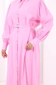 Kemerli Kloş Elbise 7073 Pembe thumbnail 6