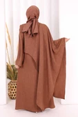 Pelerinli Elbise 6068 Taba thumbnail 5