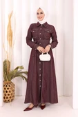 Kot Elbise 7061 Bordo thumbnail 1