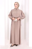Pelerinli Elbise 6082 Vizon thumbnail 4