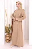 Pelerinli Elbise 6068 Vizon thumbnail 5