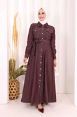 Kot Elbise 7061 Bordo thumbnail 2